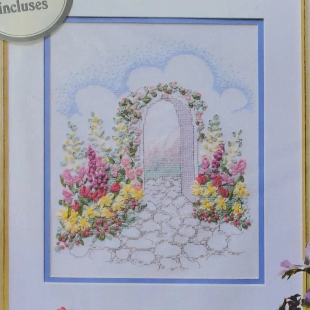 Vtg Ribbon Embroidery Kit - Picture 3 of 6